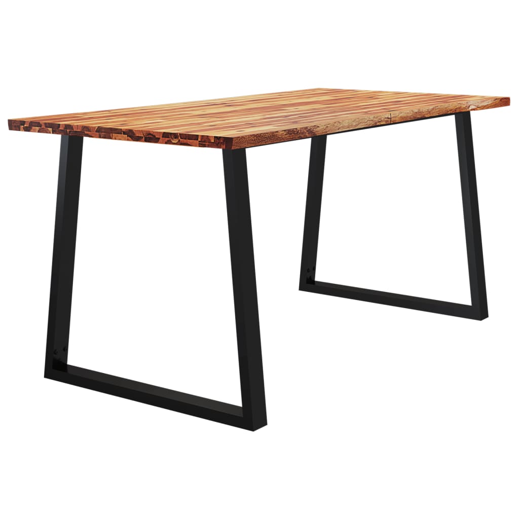 vidaXL tömör akácfa étkezőasztal természetes éllel 160 x 80 x 75 cm