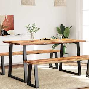 Jedilna miza z naravnim robom 160x80x75 cm trden akacijev les