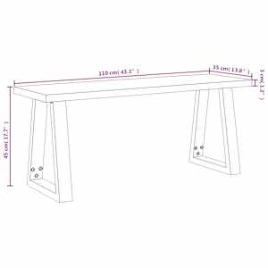 Lavice s živou hranou 110 cm masivní akáciové dřevo - obrázek 9