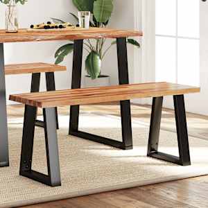 Klop z naravnim robom 110 cm trden akacijev les