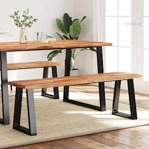 Klop z naravnim robom 140 cm trden akacijev les