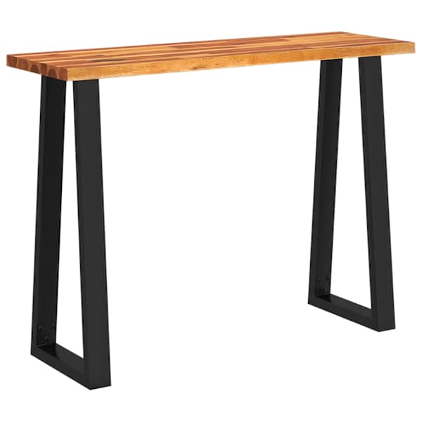 vidaXL konsoollaud naturaalsete servadega, 110x35x80 cm, akaatsiapuit