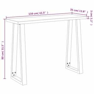 Konzolový stůl s živou hranou 110 x 35 x 80 cm masivní akácie - obrázek 9