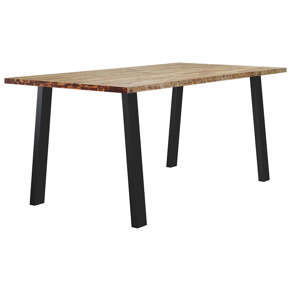 vidaXL Eettafel 150x90x75 cm massief acaciahout afbeelding