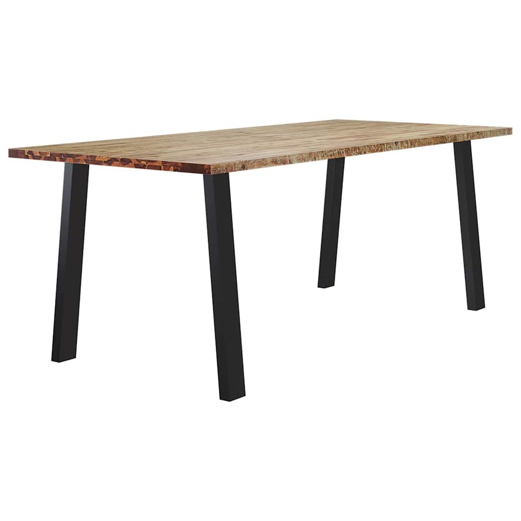 vidaXL Eettafel 200x90x75 cm massief acaciahout afbeelding