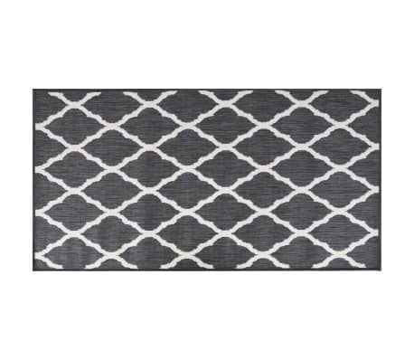 vidaXL Outdoor Rug Grey and White 80x150 cm Reversible Design