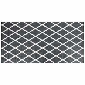 vidaXL Outdoor-Teppich Grau und Wei&szlig; 100x200 cm Beidseitig Nutzbar