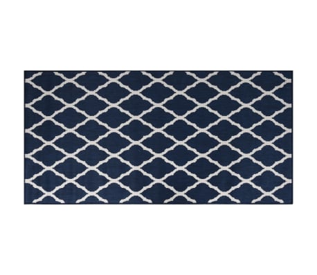 vidaXL tenger&eacute;szk&eacute;k &eacute;s feh&eacute;r megford&iacute;that&oacute; k&uuml;lt&eacute;ri szőnyeg 100x200 cm