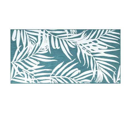 vidaXL Buitenkleed omkeerbaar 80x150 cm aqua en wit