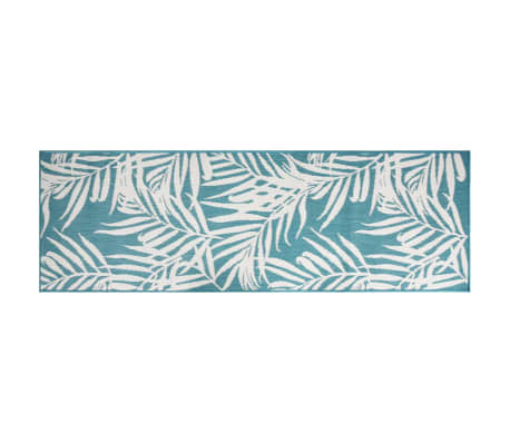 vidaXL Χαλί Εξωτ. Χώρου με Αναστρέψιμο Σχέδιο Γαλάζιο/Λευκό 80x250 εκ.