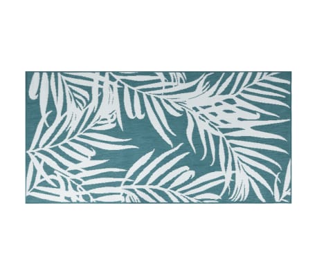 vidaXL Outdoor Rug Aqua and White 100x200 cm Reversible Design