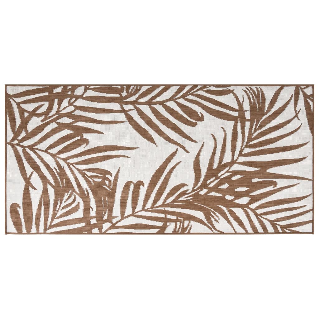  Vonkajší koberec hnedo-biely 80x150 cm obojstranný dizajn