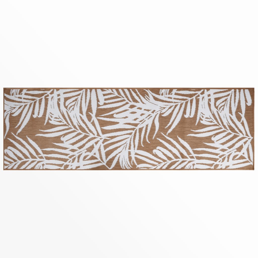 vidaXL Buitenkleed omkeerbaar 80x250 cm bruin en wit afbeelding
