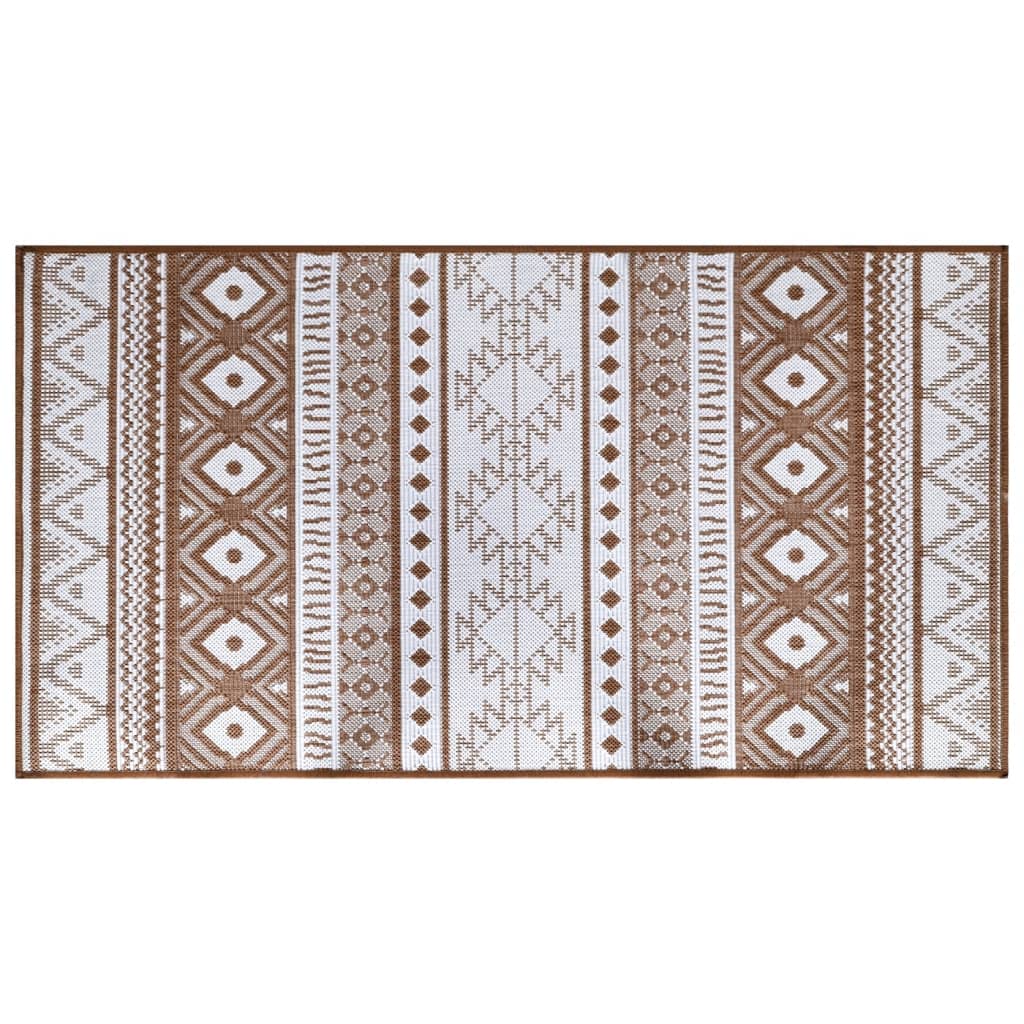 vidaXL Venkovní koberec hnědý a bílý 80 x 150 cm oboustranný design