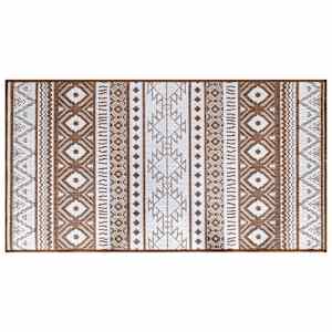 Venkovní koberec hnědý a bílý 80 x 150 cm oboustranný design - obrázek 2