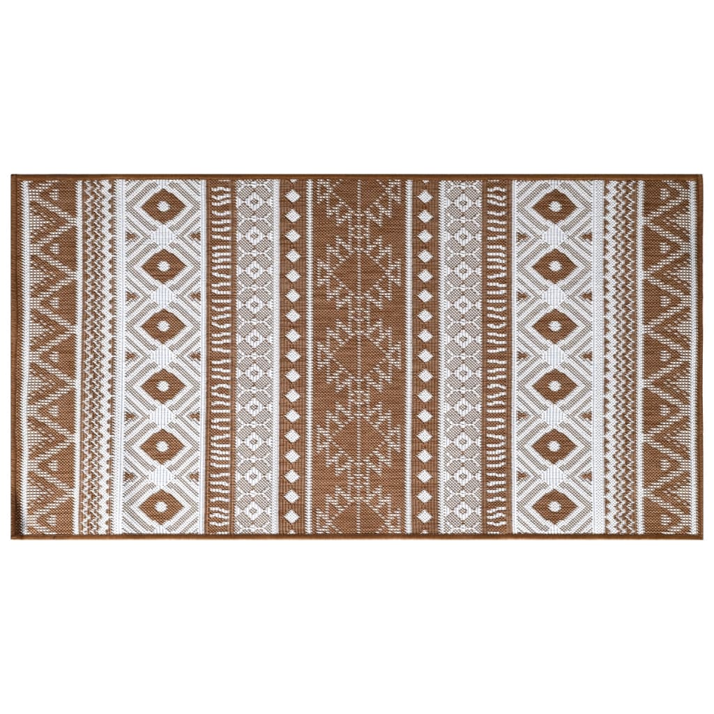 vidaXL Ulkomatto ruskea ja valkoinen 80x150 cm käännettävä suunnittelu