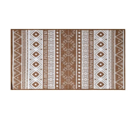 vidaXL Tapis d'ext&eacute;rieur marron et blanc 80x150 cm design r&eacute;versible