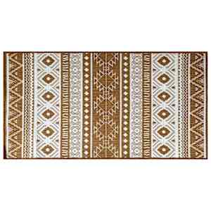 vidaXL Covor de exterior, maro și alb, 100x200 cm, design reversibil