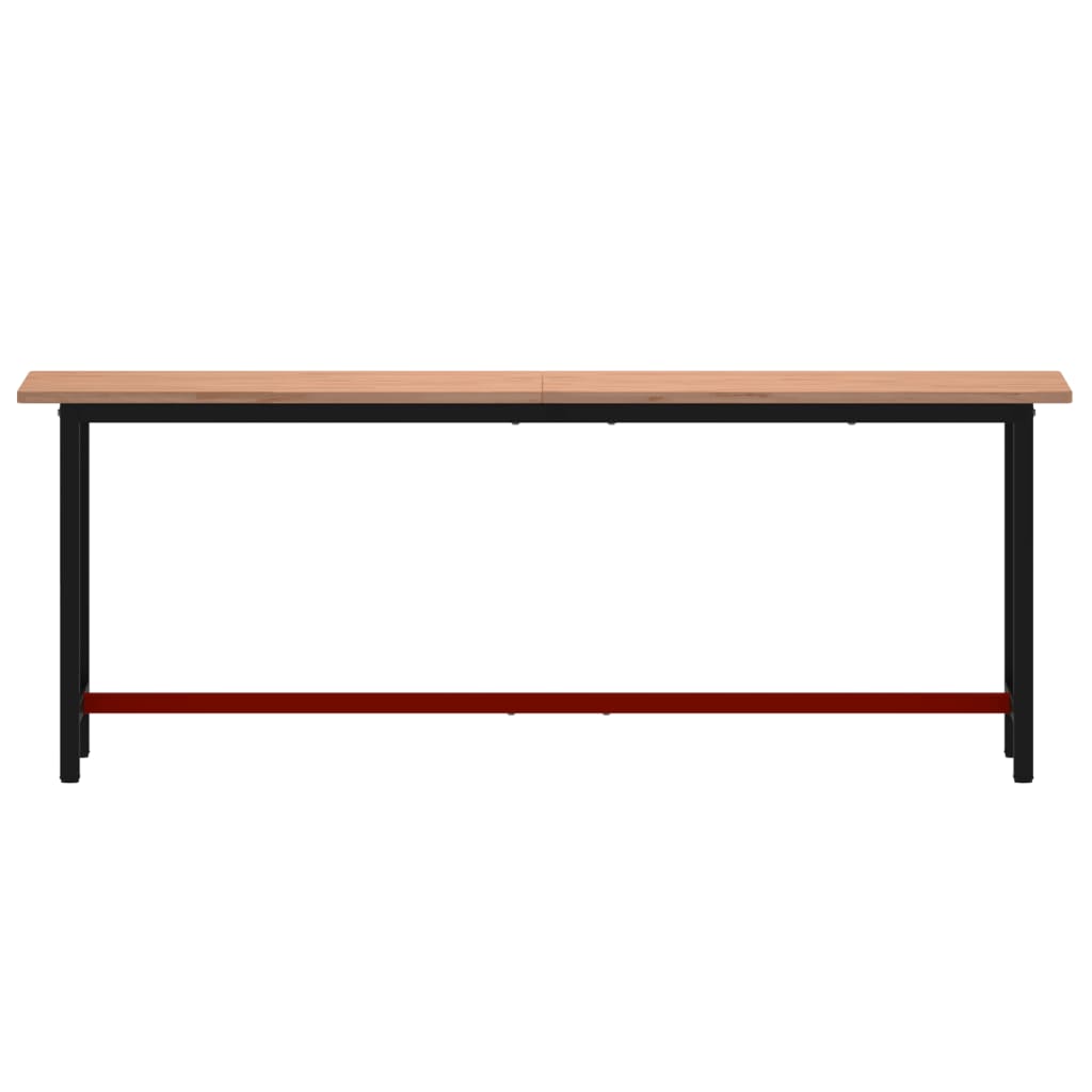 vidaXL tömör bükkfa és fém munkaasztallap 220x55x81,5 cm