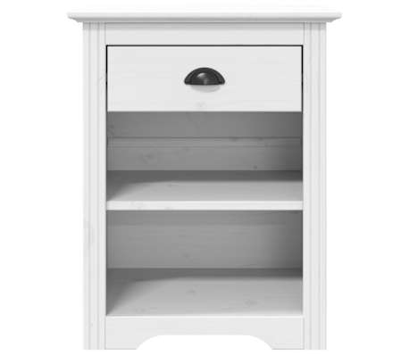 vidaXL Κομοδίνο BODO Λευκό 53 x 38,5 x 67 εκ. από Μασίφ Ξύλο Πεύκου