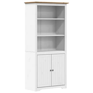 vidaXL raamatukapp BODO, valge ja pruun, 82x40x173 cm, m&auml;nnipuit