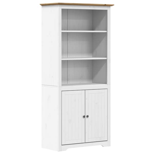 vidaXL raamatukapp BODO, valge ja pruun, 82x40x173 cm, m&auml;nnipuit