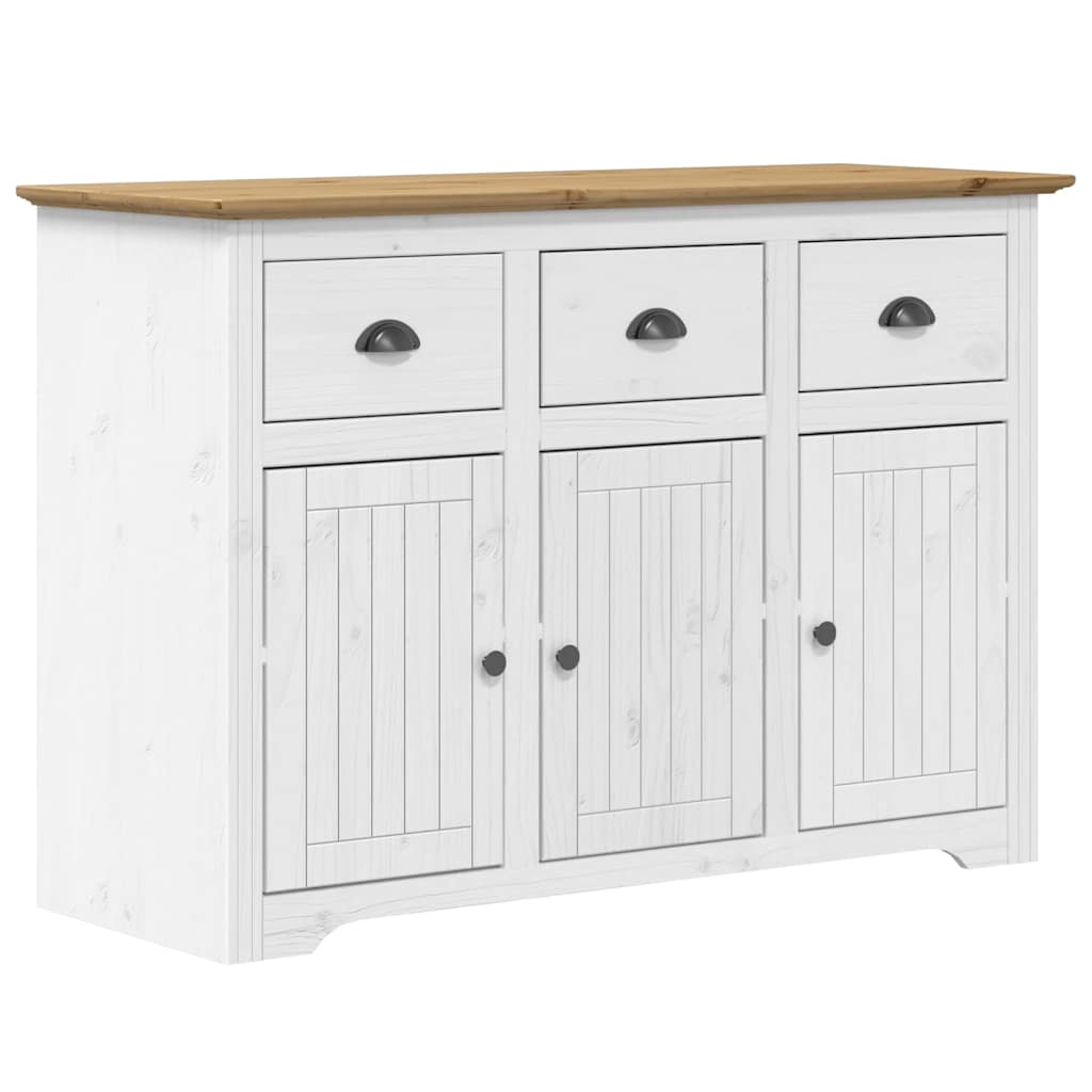 Thumbnail - vidaXL Sideboard BODO Weiß und Braun 115,5x44x80 cm Massivholz Kiefer