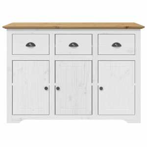 vidaXL Ντουλάπι BODO Λευκό/Καφέ 115,5x44x80 εκ. από Μασίφ Ξύλο Πεύκου