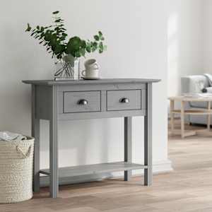 Konzolna mizica BODO siva 91x35x74 cm trdna borovina