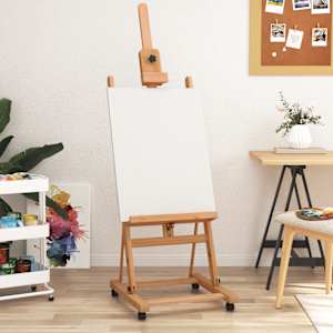Malířský stojan 55 x 53,5 x 178 cm masivní bukové dřevo