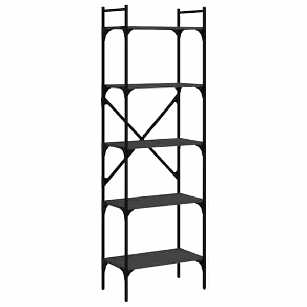 vidaXL raamaturiiul 5-korruseline must 56x31,5x174 cm tehispuit