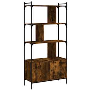 vidaXL ustega raamaturiiul, suitsutamm, 76,5x30x154,5 cm, tehispuit