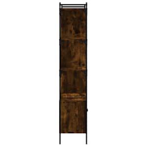 Knihovna s dvířky kouřový dub 76,5x30x154,5 cm kompozitní dřevo - obrázek 6