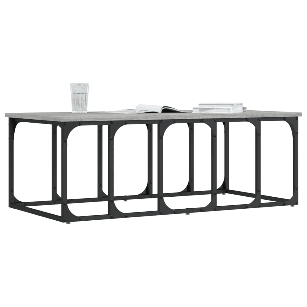 vidaXL Salontafel 100x50x35,5 cm bewerkt hout grijs sonoma eikenkleur afbeelding