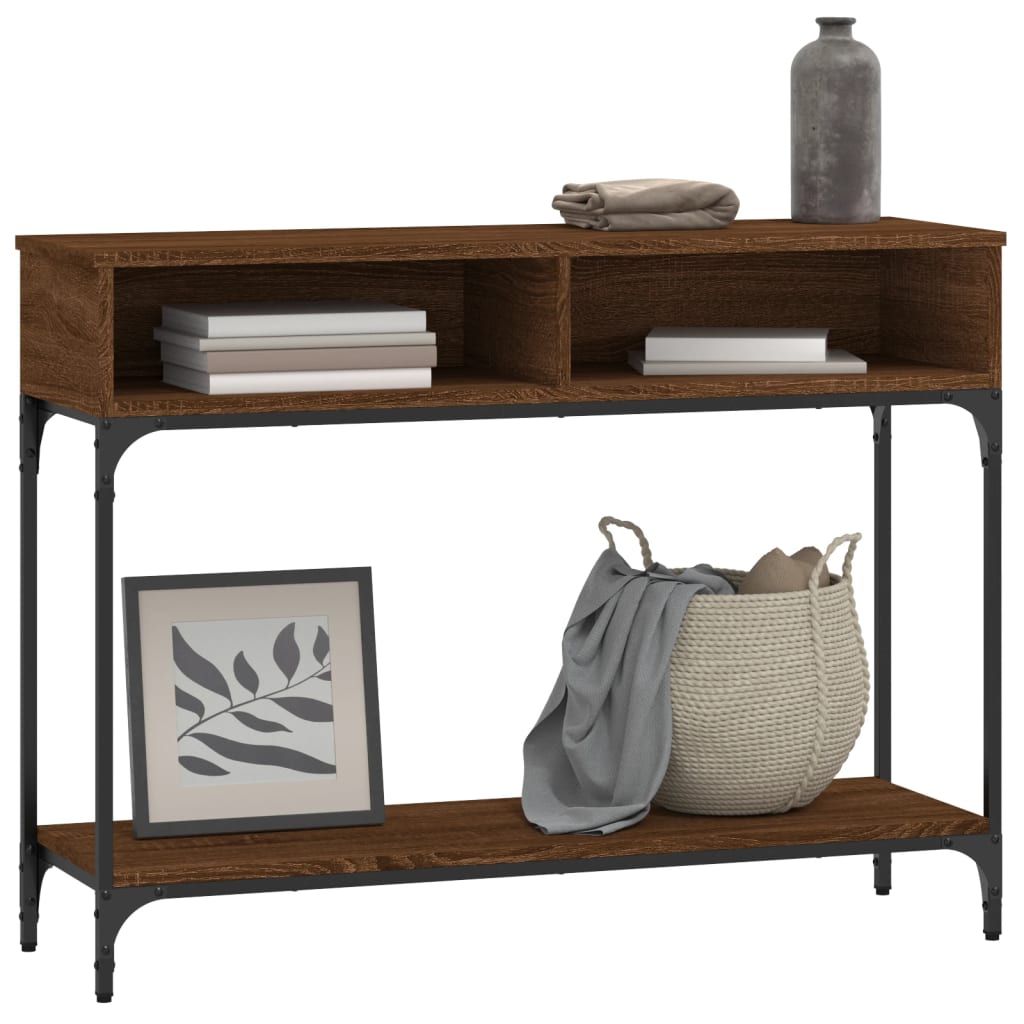 vidaXL Wandtafel 100x30,5x75 cm bewerkt hout bruin eikenkleur afbeelding