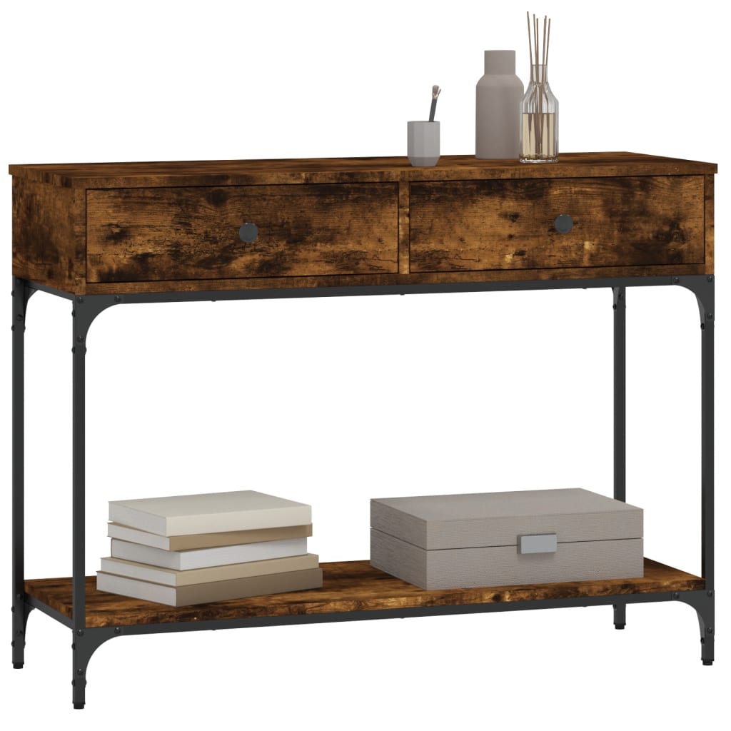 vidaXL Wandtafel 100x34,5x75 cm bewerkt hout gerookt eikenkleurig afbeelding