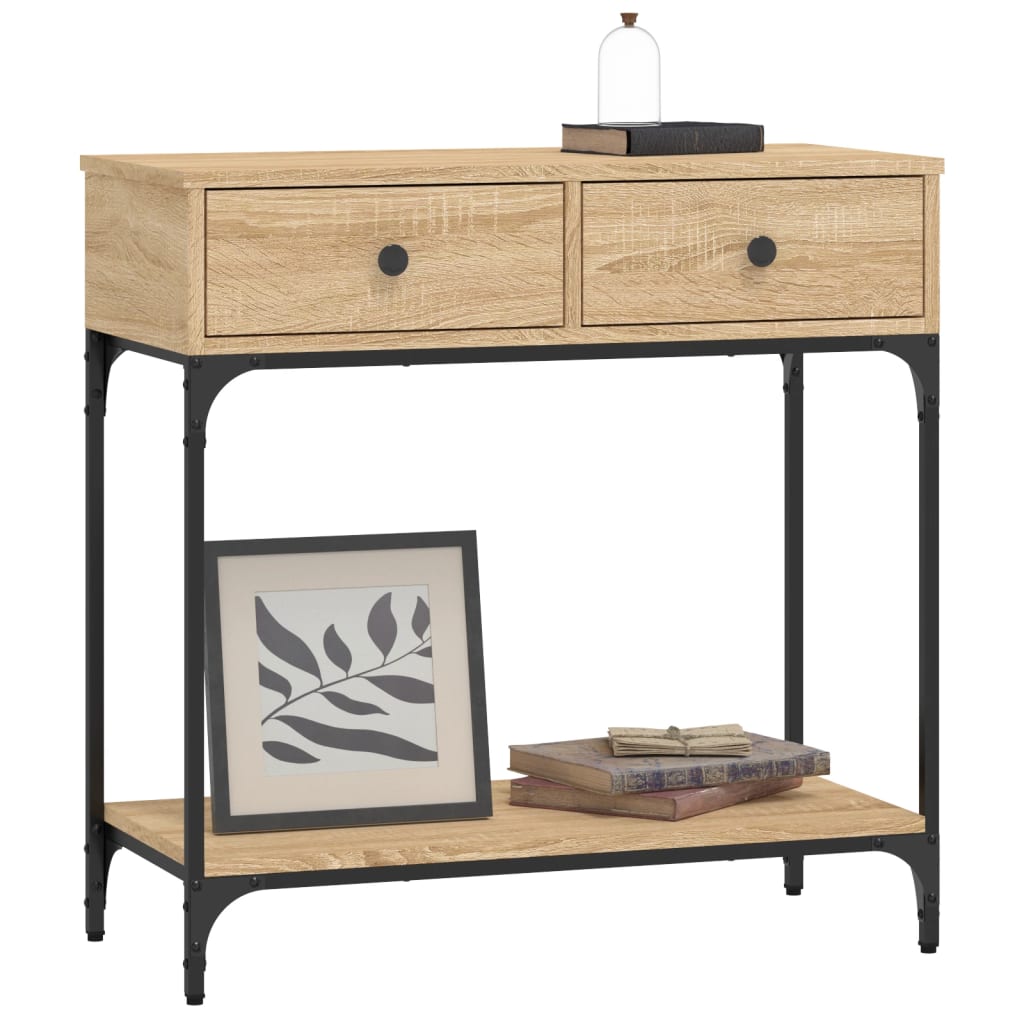 vidaXL Wandtafel 75x34,5x75 cm bewerkt hout sonoma eikenkleurig afbeelding
