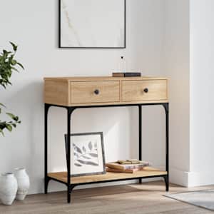 Konzolna mizica sonoma hrast 75x34,5x75 cm inženirski les