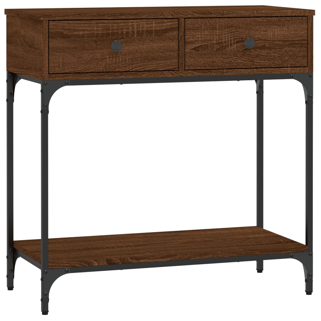 vidaXL Konzolový stolek hnědý dub 75 x 34,5 x 75 cm kompozitní dřevo