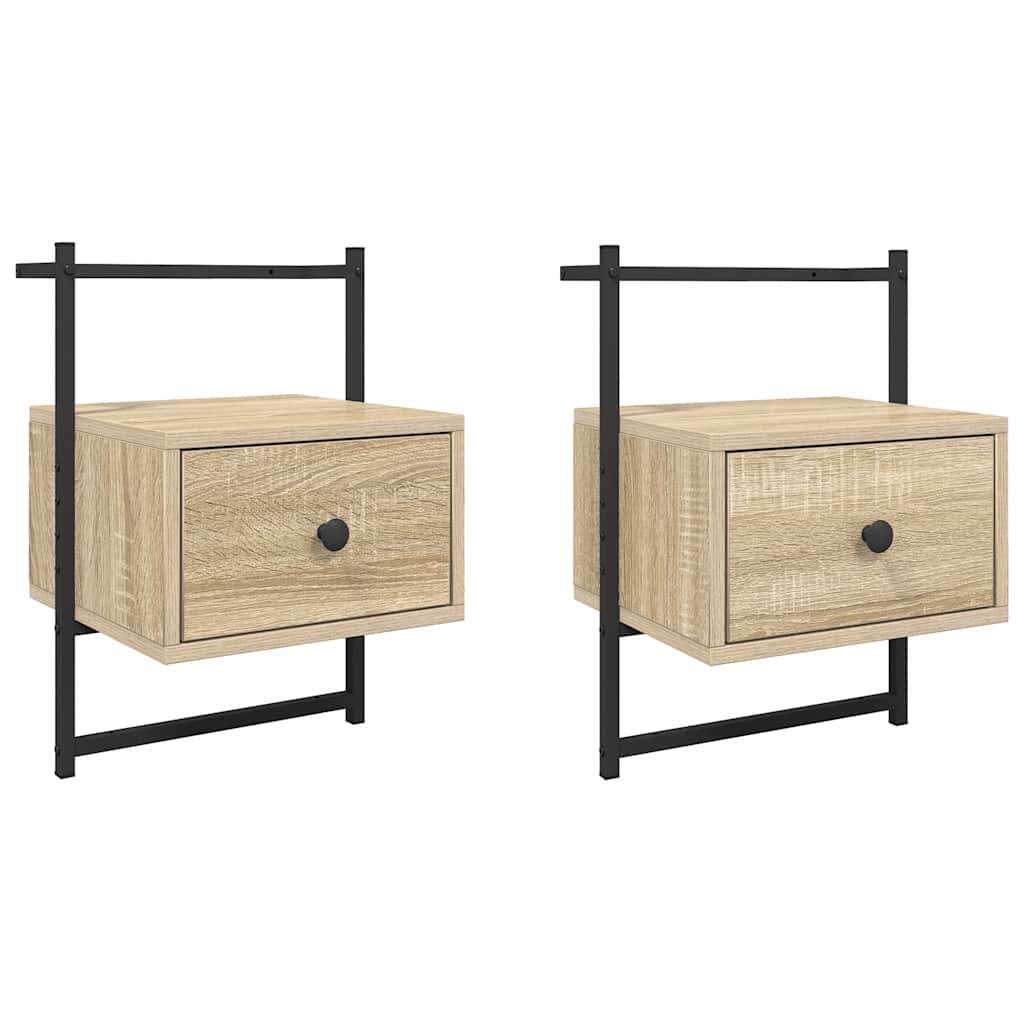 vidaXL Noční stolky nástěnné 2 ks dub sonoma 35 x 30 x 51 cm kompozit
