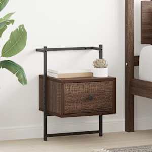 Stenska nočna omarica 2 kosa rjavi hrast 35x30x51 cm inž. les