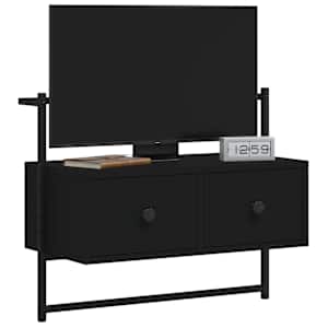 TV skříňka nástěnná černá 60,5 x 30 x 51 cm kompozitní dřevo - obrázek 3