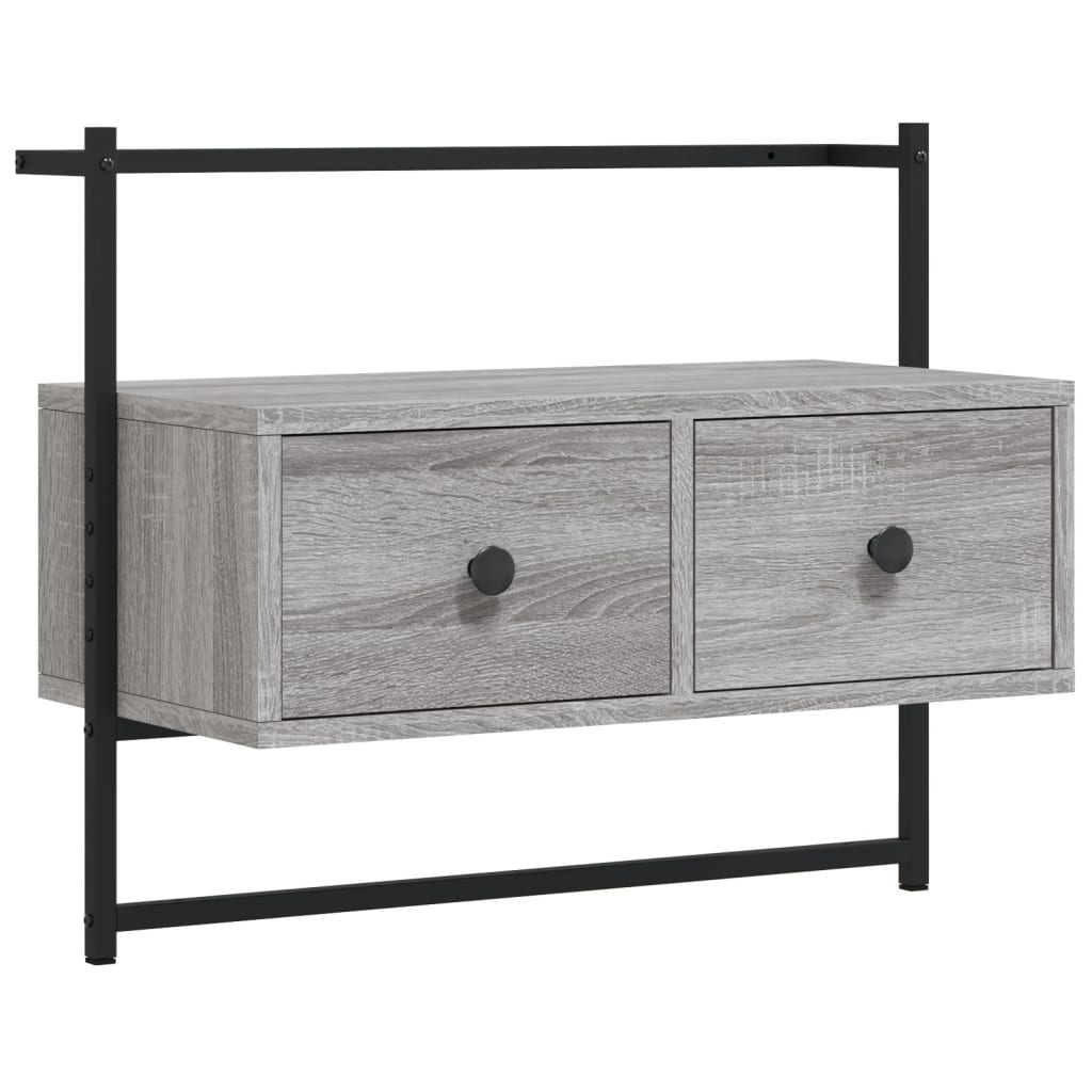 E-shop vidaXL TV skrinka nástenná sivá sonoma 60,5x30x51 cm kompozitné drevo