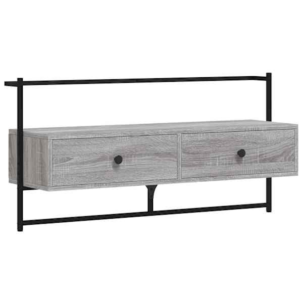vidaXL seinale kinnitatav telerikapp, hall Sonoma tamm, 100,5x30x51 cm