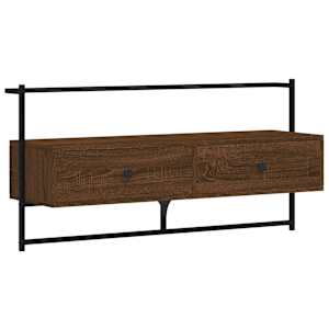 TV skříňka nástěnná hnědý dub 100,5x30x51 cm kompozitní dřevo - obrázek 2
