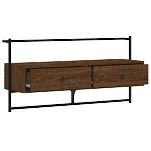 TV skříňka nástěnná hnědý dub 100,5x30x51 cm kompozitní dřevo - obrázek 6