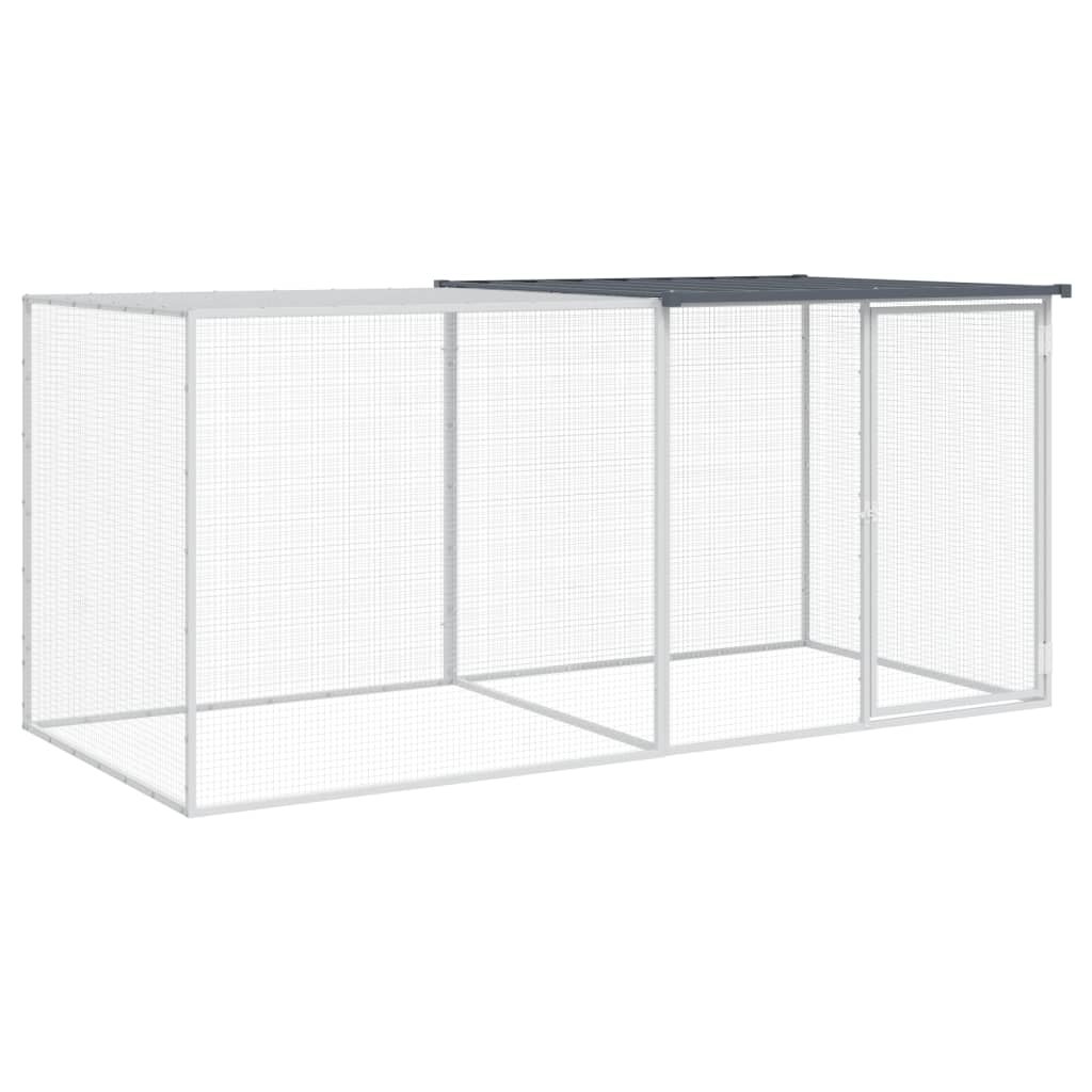 vidaXL Klec pro kuřata se střechou antracitová 203 x 98 x 90 cm pozinkovaná ocel