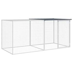 Klec pro kuřata se střechou antracitová 203 x 98 x 90 cm pozinkovaná ocel - obrázek 2