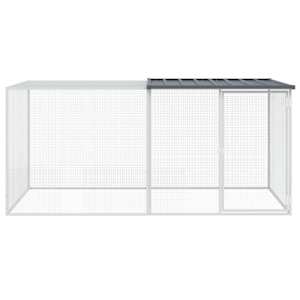 Klec pro kuřata se střechou antracitová 203 x 98 x 90 cm pozinkovaná ocel - obrázek 3