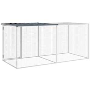 Klec pro kuřata se střechou antracitová 203 x 98 x 90 cm pozinkovaná ocel - obrázek 5